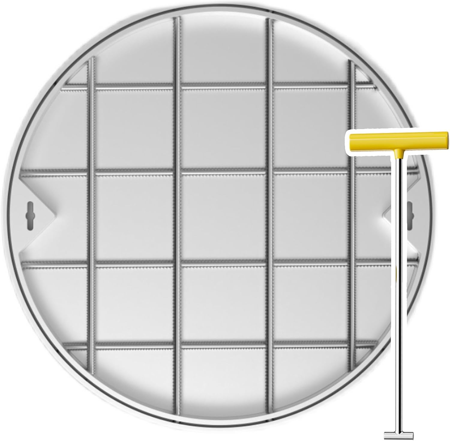 Reinforced Invisible Sewage Basin Covers - Durable Stainless Steel Septic Tank Lid Replacement for Driveways & Highways, Sizes 300-900 MM (440mm/17.3in)