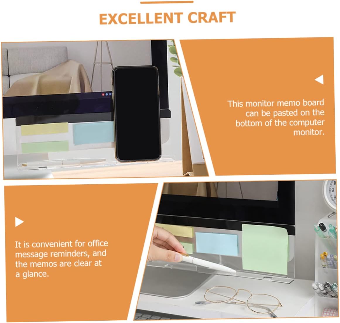 Tableros De Notas Sticky Reminder Monitor Memo Board, Memo Board Soporte Para Bloc De Notas