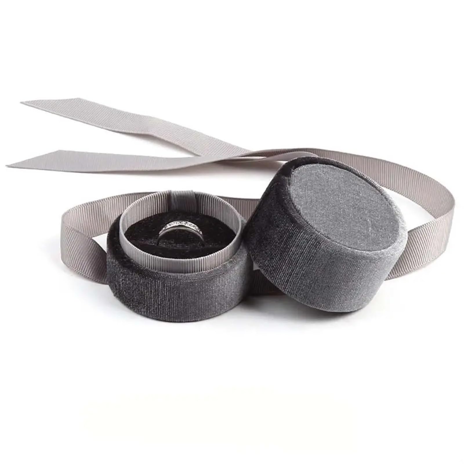 JFNKLFG Engagement Ring Boxearring Box Small Jewellery Organiser Cases for Proposal, Wedding(Grey)