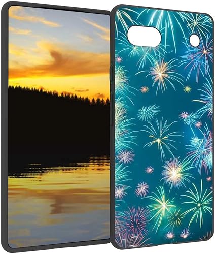 Funda compatible con Google Pixel 6A, diseño abstracto de fuegos artificiales para Google Case para hombres y mujeres, funda de silicona suave a