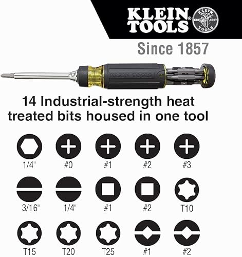 Miniatura 3 de Klein Tools 32307 - Destornillador a prueba de manipulación múltiple (27 en 1) con puntas en estrella, hexagonal, plana y llave inglesa con