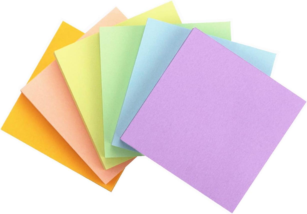 Early Buy Sticky Notes 3x3 Self-Stick Notes 6 Pads, 6 Pastel Color, 100 Sheets/Pad
