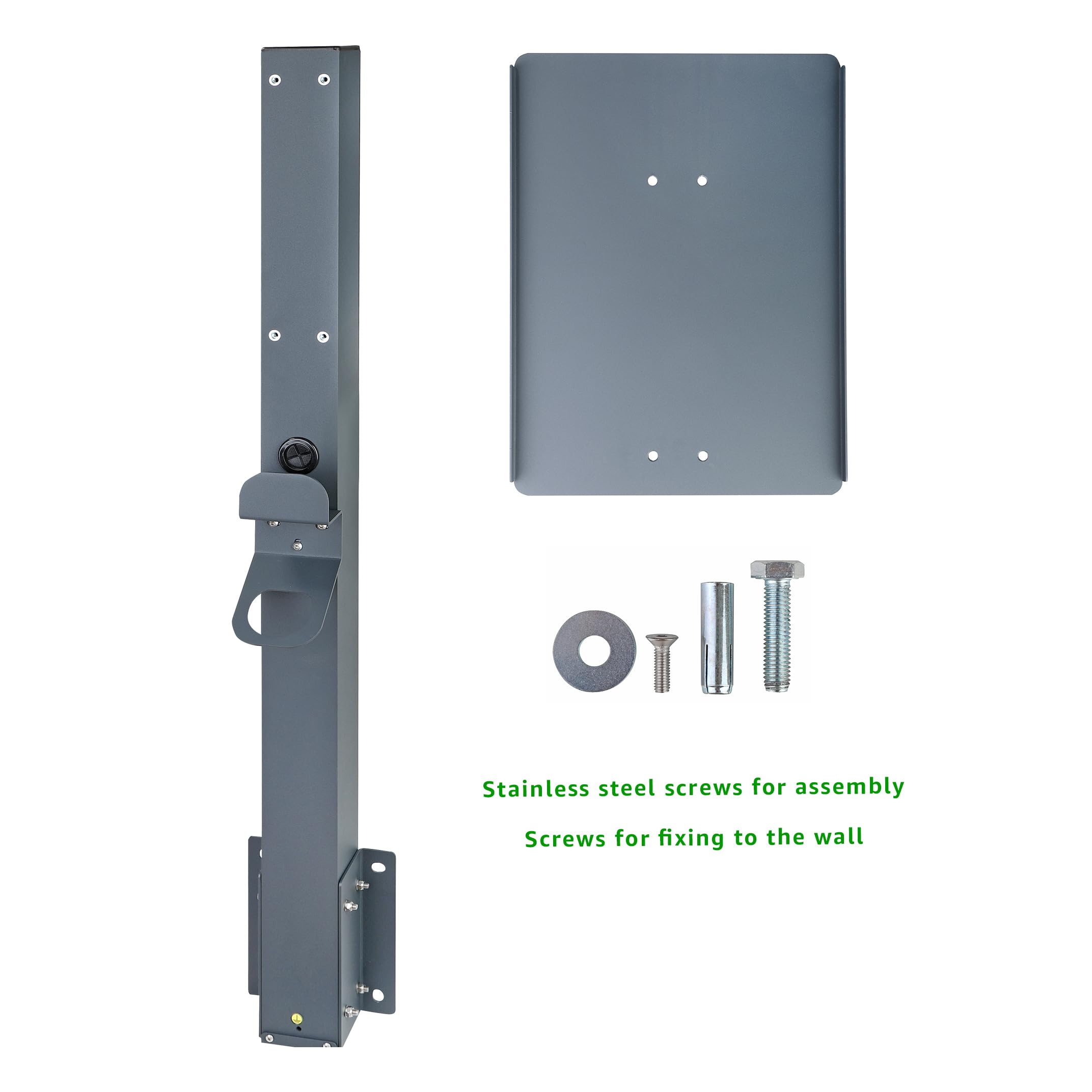 Supporto universale per wallbox in alluminio con fissaggio laterale per muro di sostegno. Colonna per wallbox per veicoli elettrici (colonnina di ricarica)
