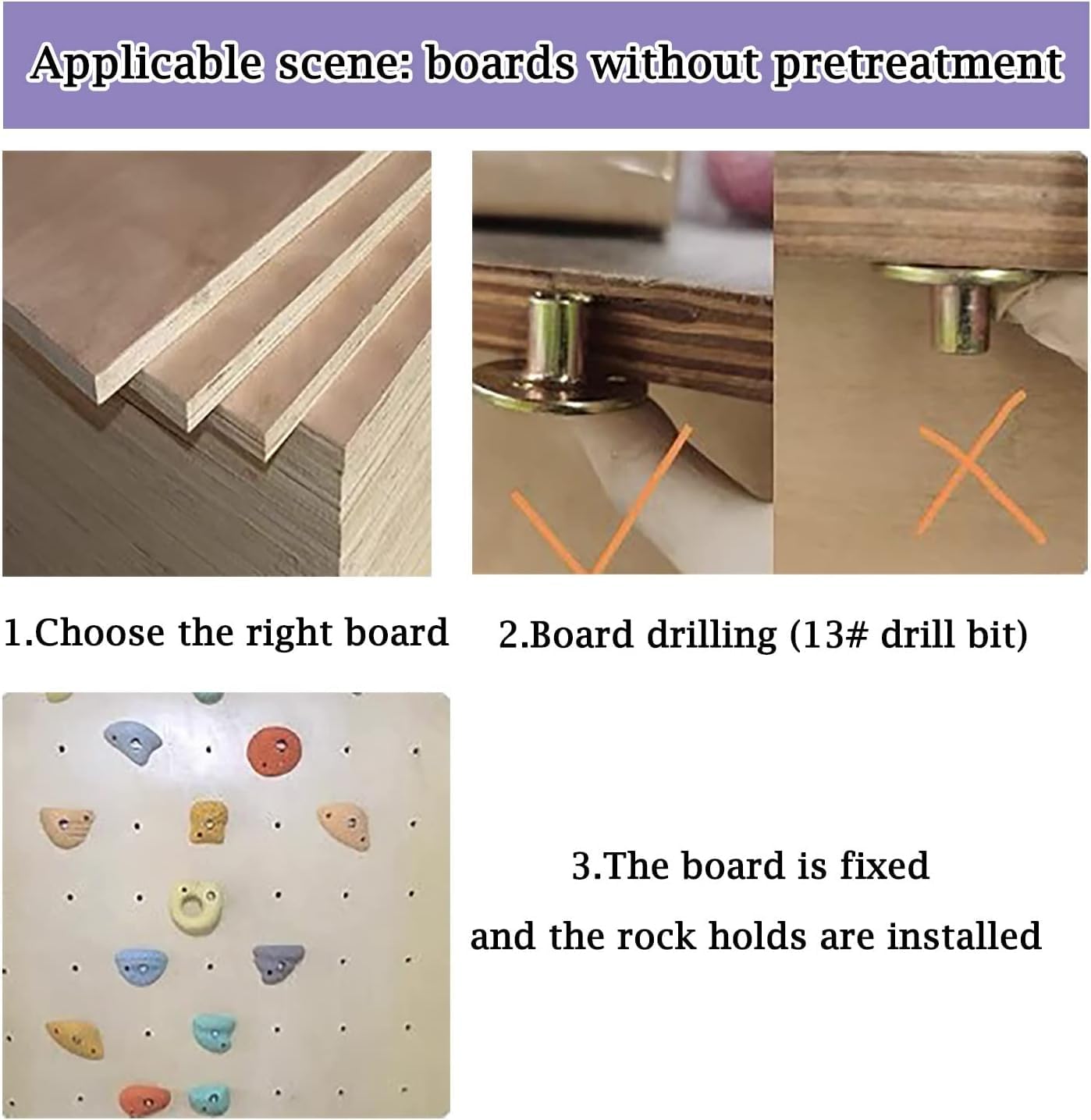 Empuñaduras de pared para escalada en roca para adultos y niños, soportes resistentes, 5 unidades