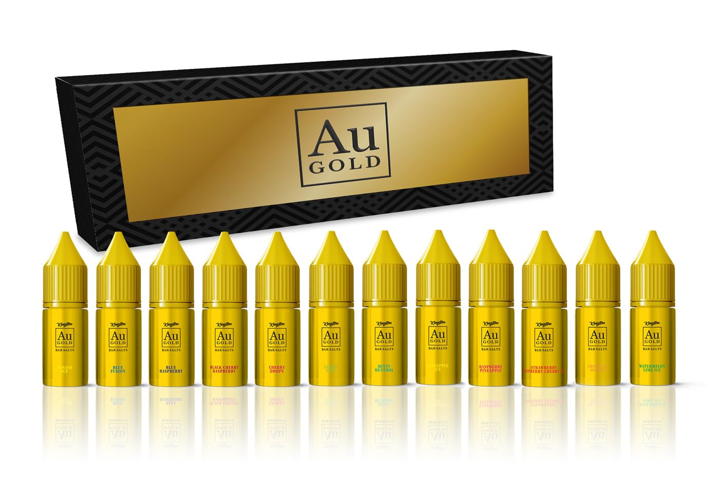 KINGSTON E LIQUIDS VAPE JUICE AU GOLD 12 X 10ml Eliquid Pack 70/30 for E Cigarettes Electronic Vapes Starter Kit No Nicotine