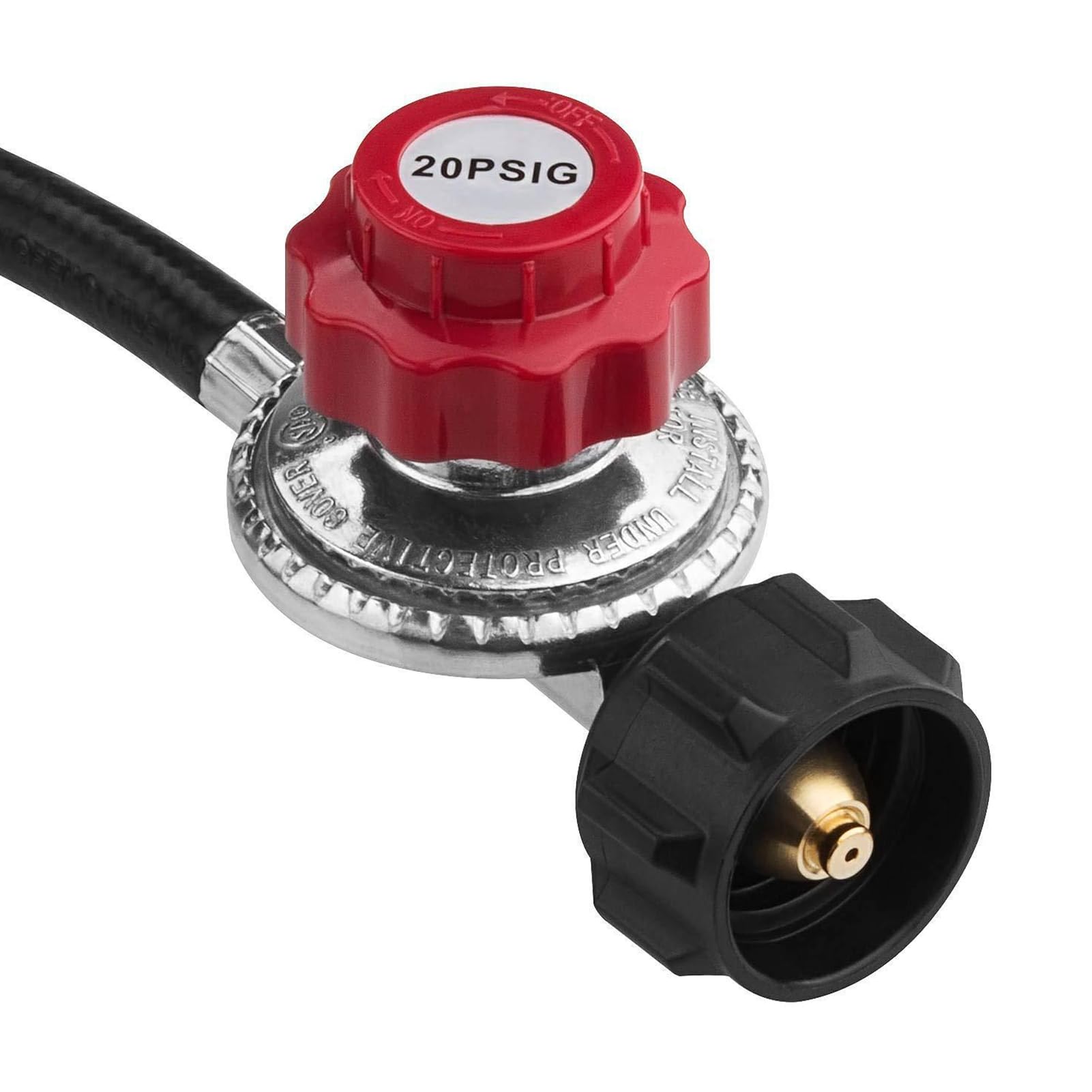 Łatwy w użyciu regulator propanu Qcc1/1 typ wąż regulowany z Qcc-1 wysokie ciśnienie 0-20 psi palnik gazowy kuchenka grzejnik indyk frytownica grill kemping bezpieczeństwo czarny
