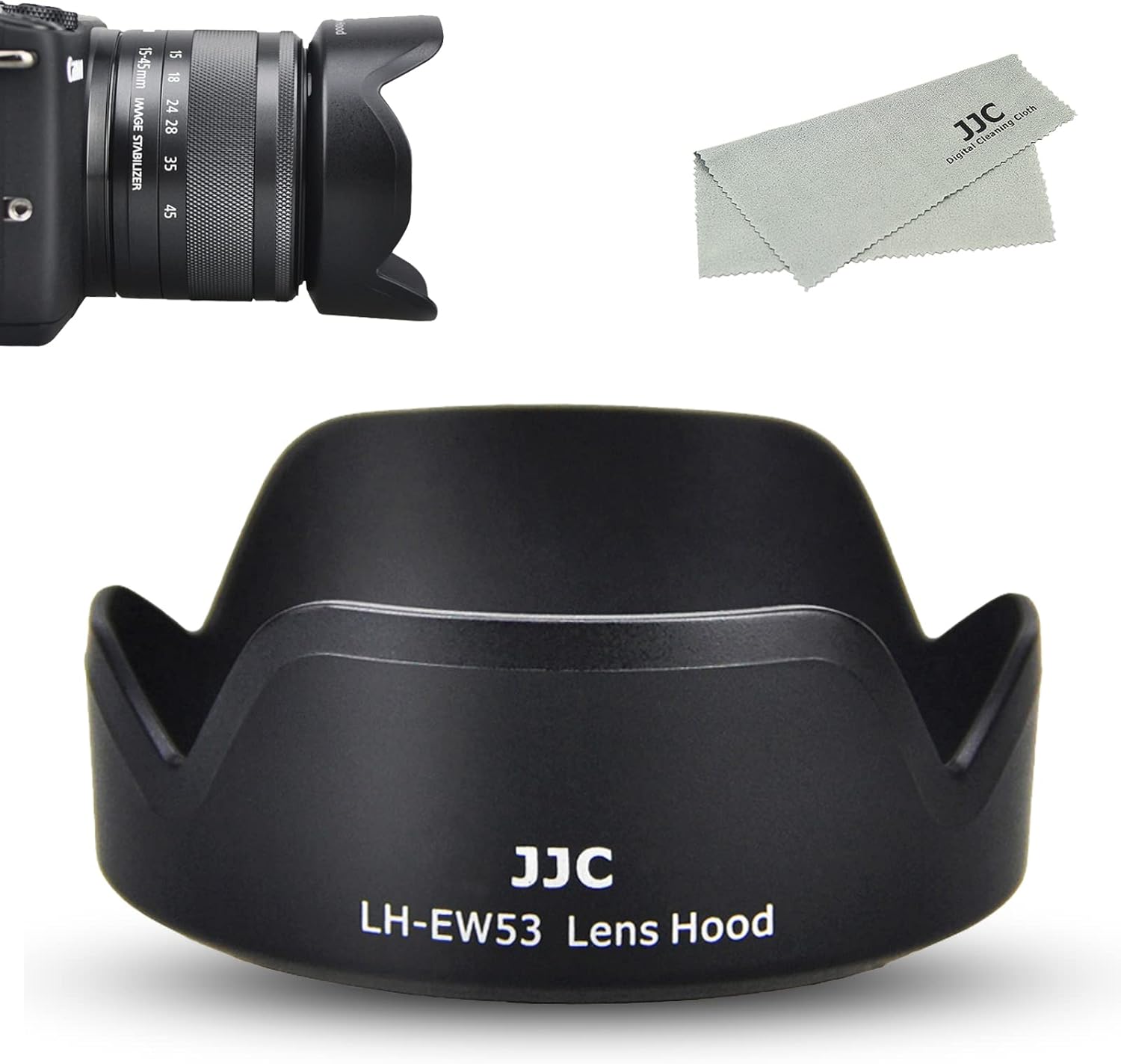JJC EW53 Reversible Lens Hood for Canon RFS 1845mm F4.56.3 is STM & Canon EFM 1545mm F3.5