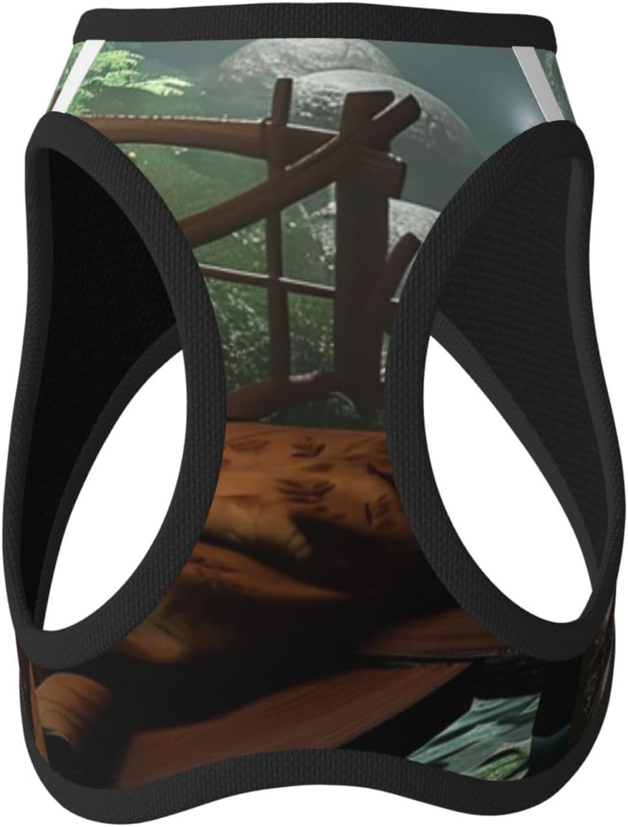 Comfortable Treehouse Bedroom Pet Vest Small Size Dog Harness and Leash Set for Training, Reflective & Adjustable Without Accessories Small