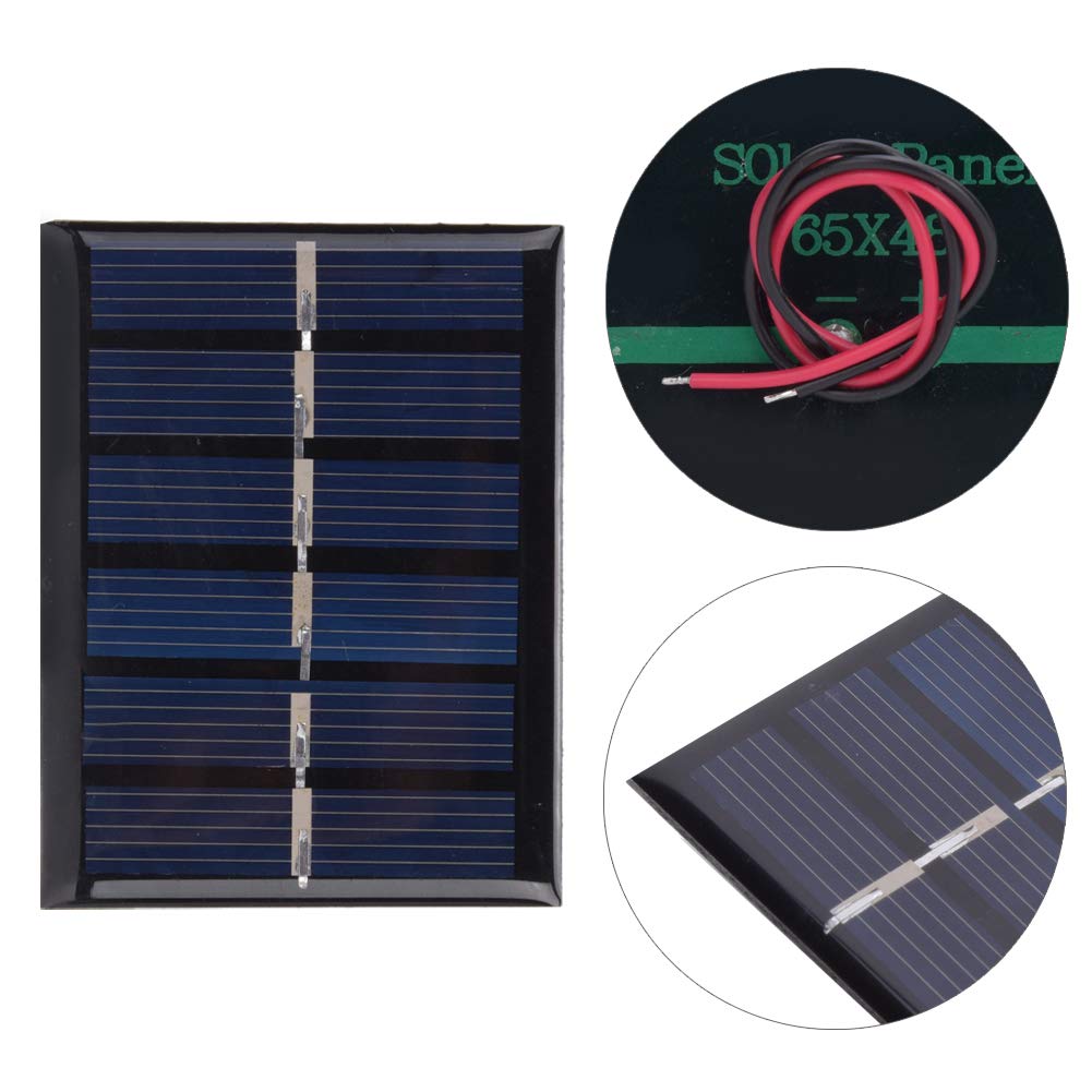 6 Micro Panneaux Solaires 3V 0.27W - Cellules Polycristallines 62x36mm, Pour Projets DIY Scientifiques