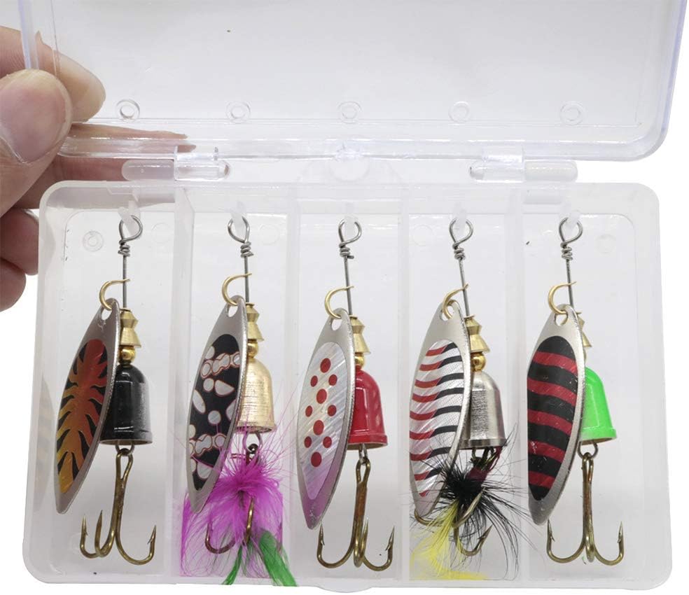 市場 Rumenjiang スプーン セット スピナー ルアー 10個入 トリプルフック付き