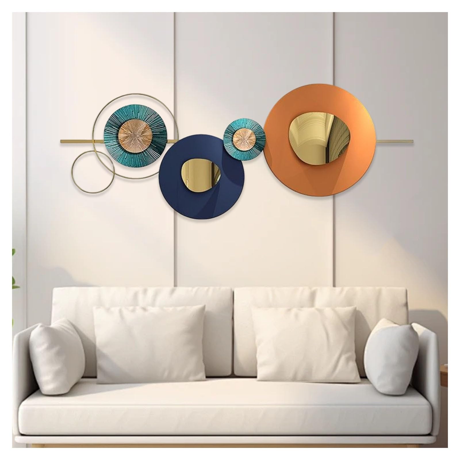 Xyueru One Color Large Metal Wall Sculpture, Wall Art Wall Decoration Apartment, Living Room Wall Ornament Decoration Apartments, Luxurious Wall Art Work For Hotel Background Wall Ornaments