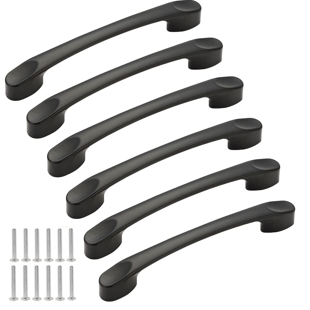 Tepengdie 6 PCS Drawer handle Aluminum Alloy Cabinet Handles Wardrobe Handles with Screws (B)