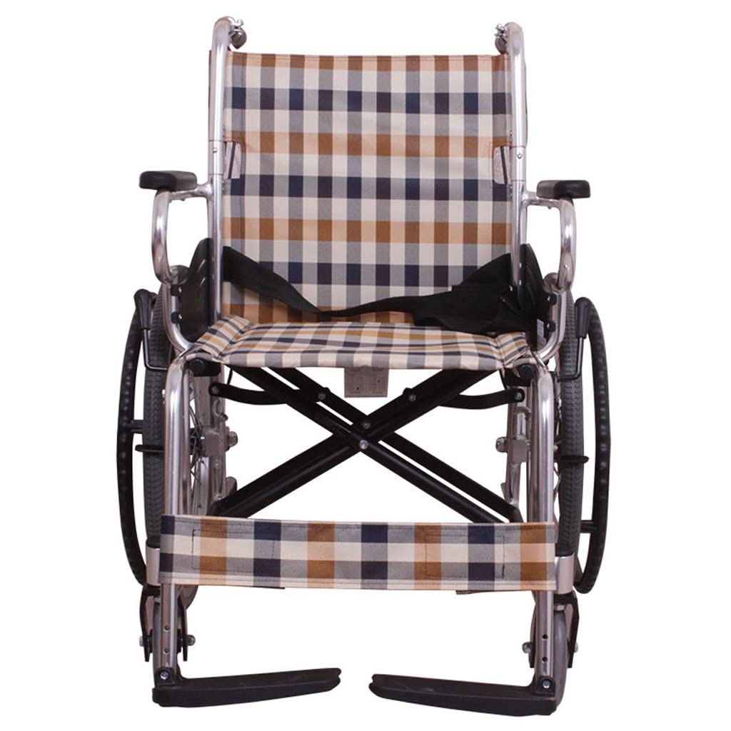 Silla de Ruedas Ligera Plegable Autopropulsada, Silla de Ruedas de Aleación de Aluminio Multifunción Cómoda Transpirable Scooters de Movilidad Seguridad/a