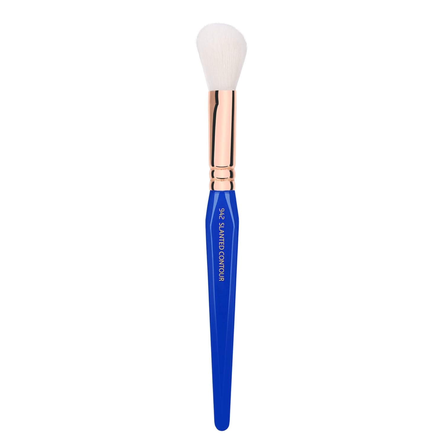 Bdellium Tools Professional Makeup Brush - Golden Triangle 942 Slanted Contour - With All Vegan and Soft Synthetic Fibers, For Adding Dimension to the Face (Blue, 1pc)