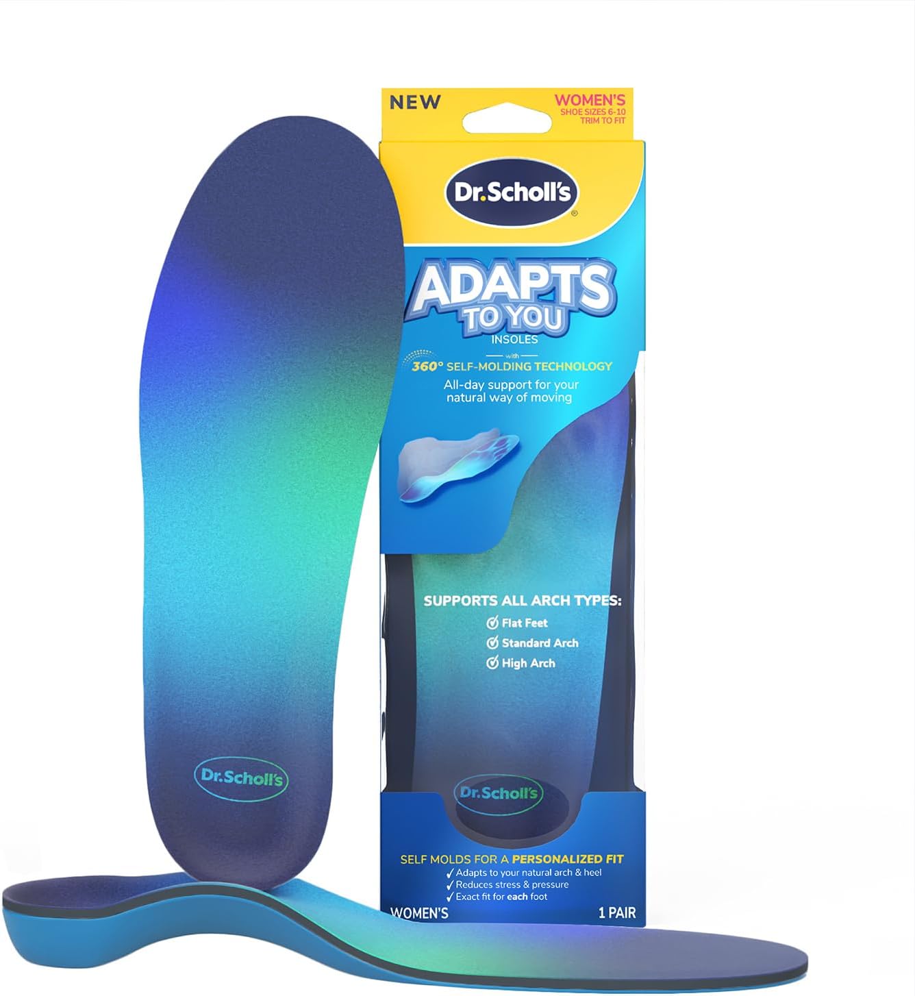 Amazon.com: Dr. Scholl’s Adapts to You Insoles for Women, with Self ...