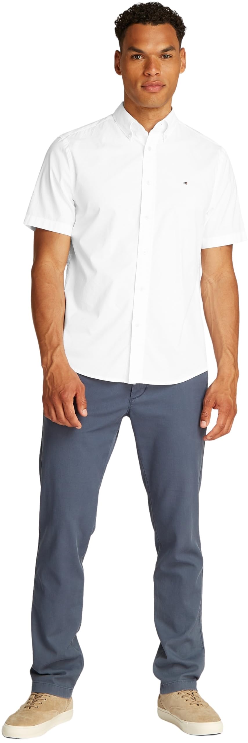 Tommy Hilfiger Herren Hemd Flex Poplin Kurzarm