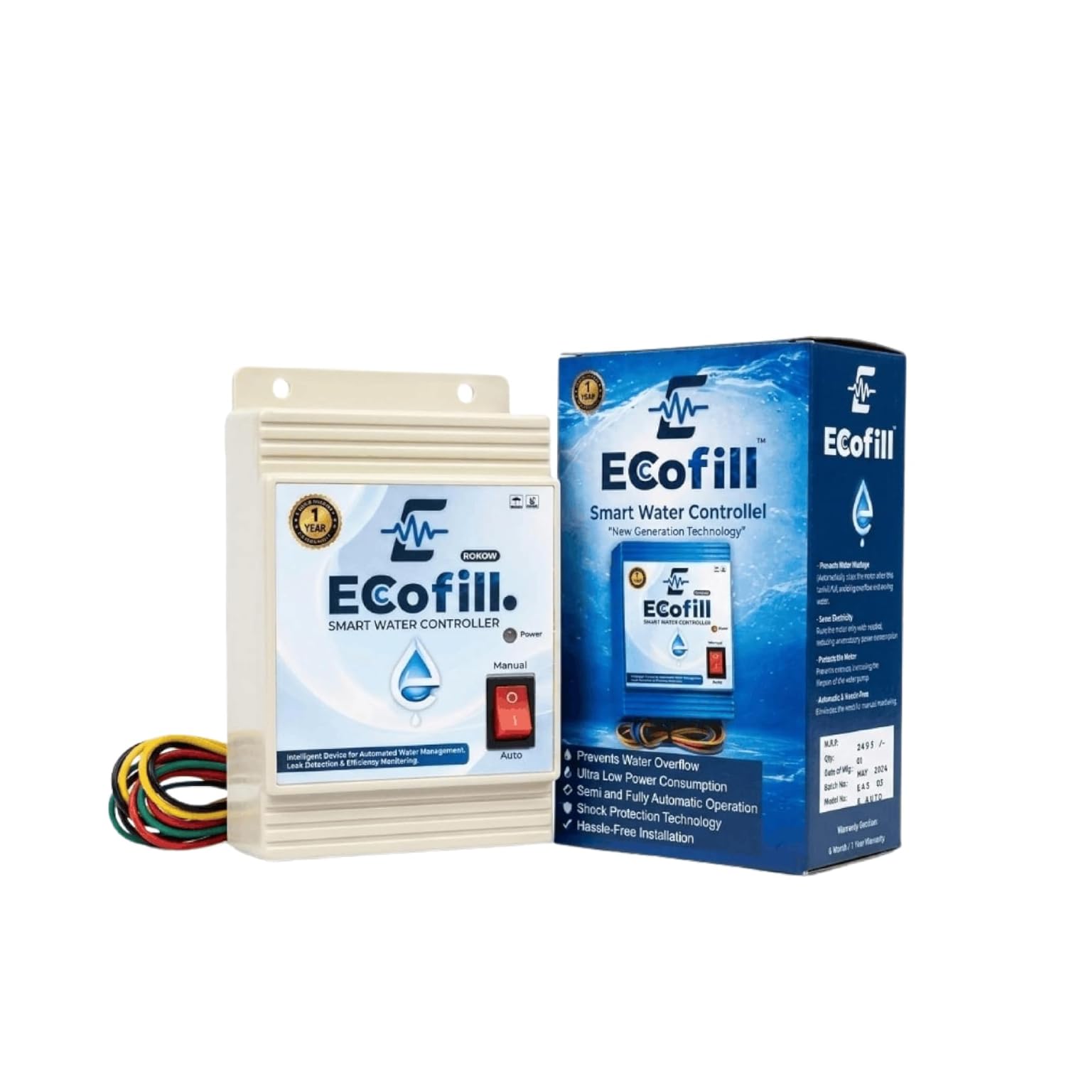 Fully Automatic Water Level Controller for Overhead Tank | Smart Pump Controller with Overflow Protection | Supports up to 1HP Motor | 1 Year Warranty (White)-image-48