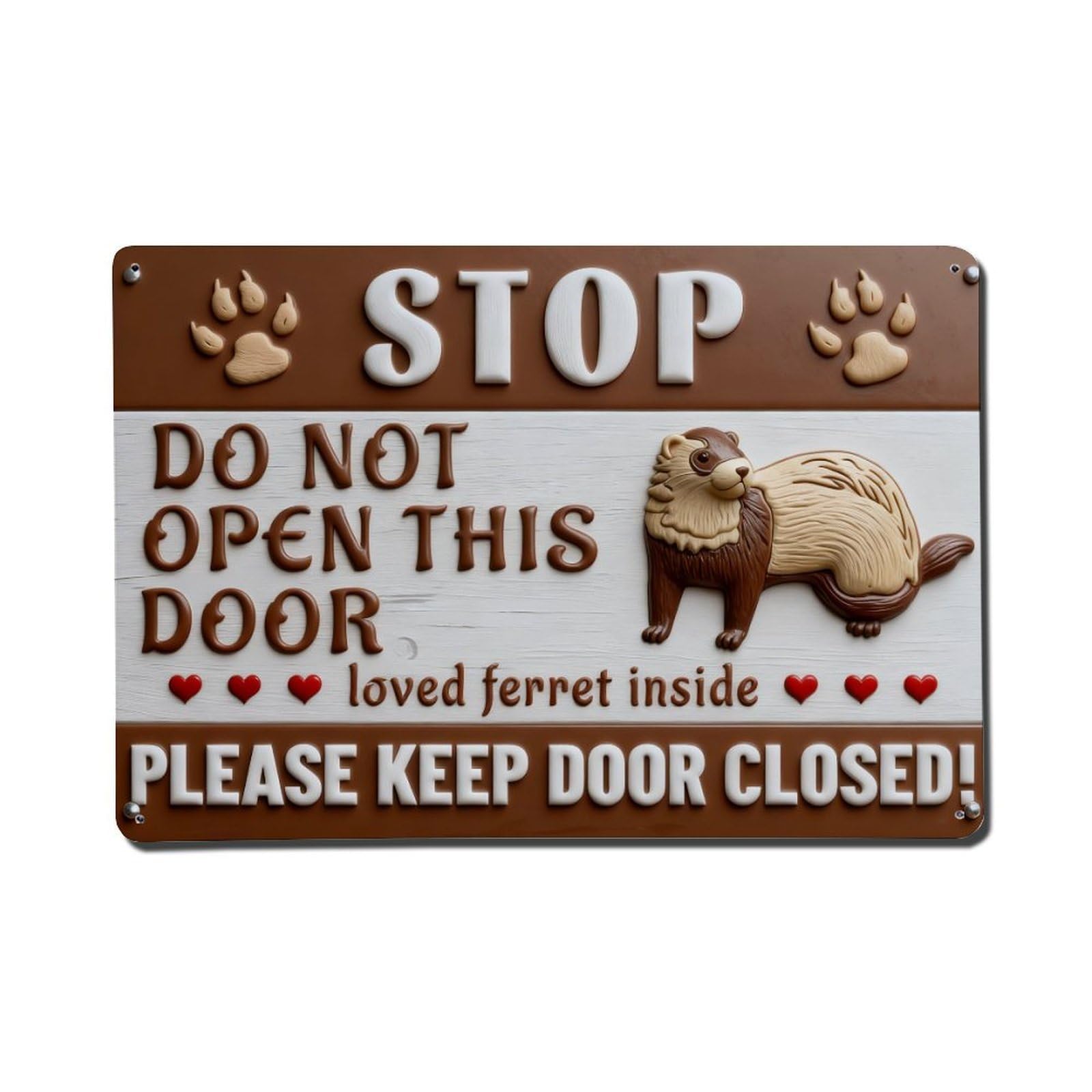 Iageret Vintage Stop Do Not Open Door Ferret Inside Metal Tin Sign Retro Wall Decor, Bar Garage Cafe Kitchen Home Wall Art Poster Decoration 8X12inches
