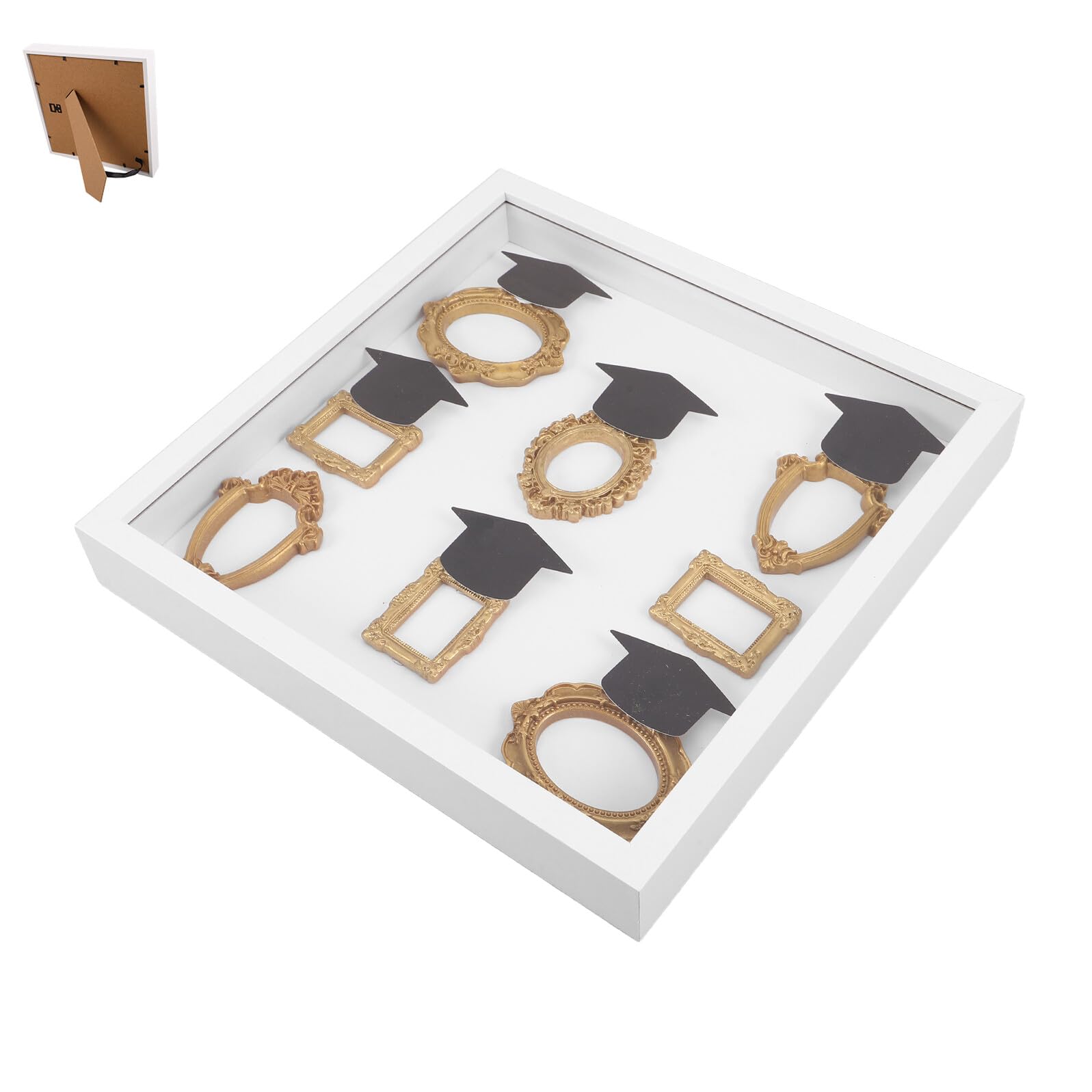 Kit DIY Boîte Silhouette Musée Graduation Cadre Bois Blanc
