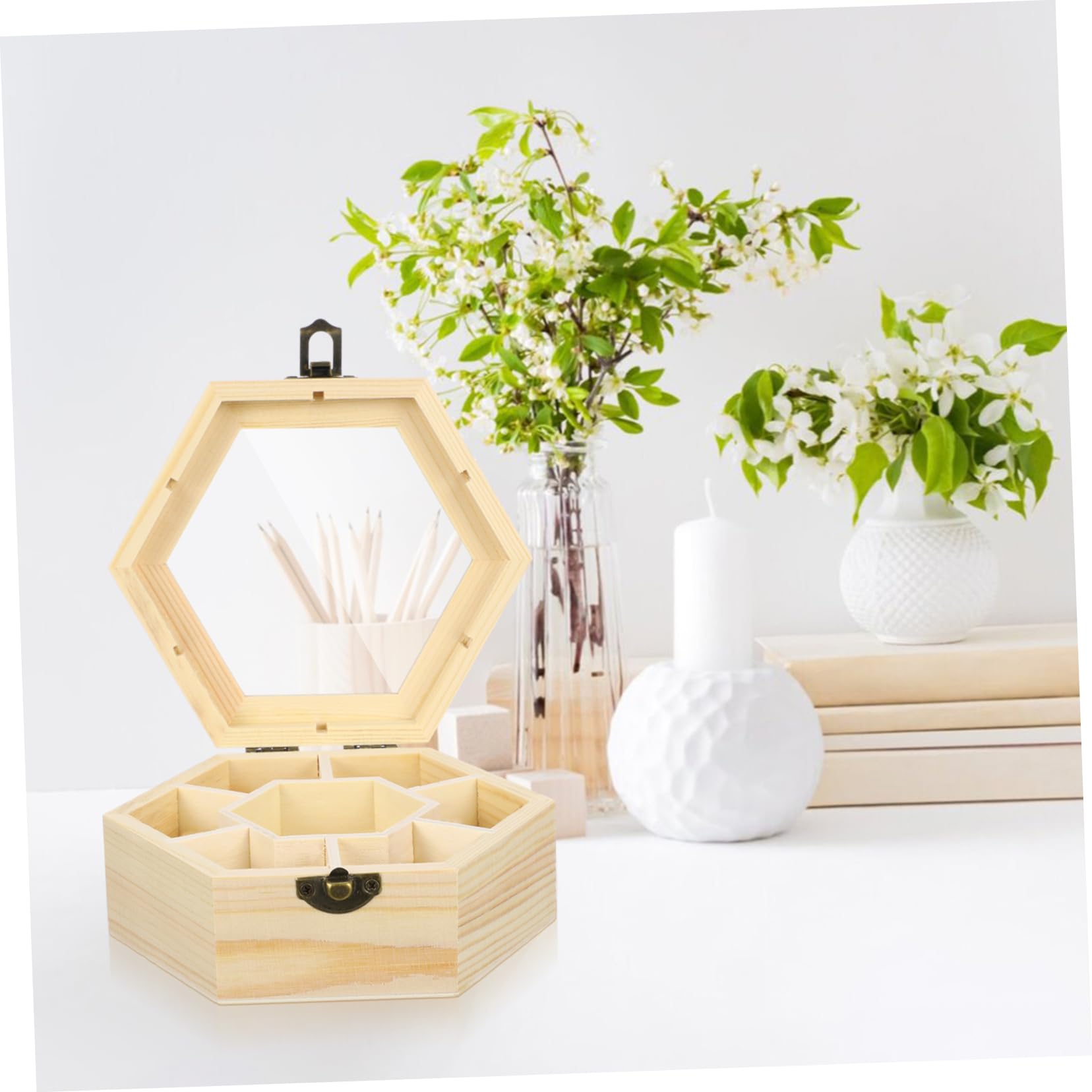 Amazon.com: SEWACC Hexagon Jewelry Box Mold Lightweight Diy Wooden
