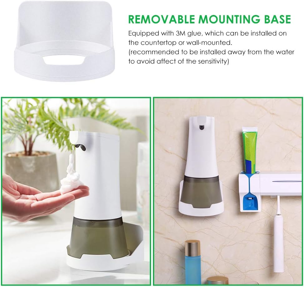 CAVN Automatic Soap Dispenser, Battery Operated Touchless 320ml Foaming Dish Soap Dispenser for Kitchen, Bathroom, Hotel and Office
