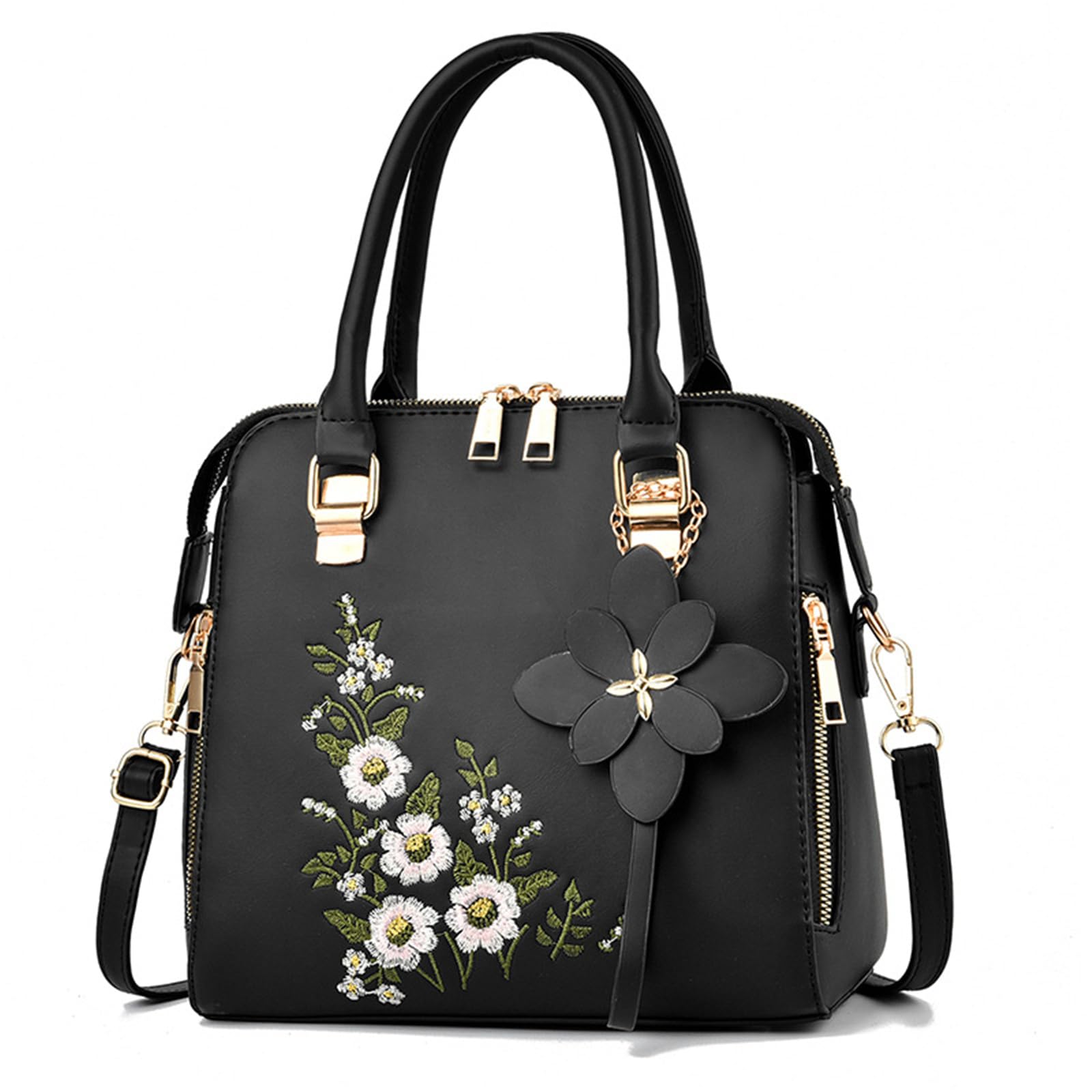 antianzhizhuang Shoulder Handbag,Unique Embroidered Handbag PU Crossbody Purse Display Your with This Fashionable Shoulder Bag