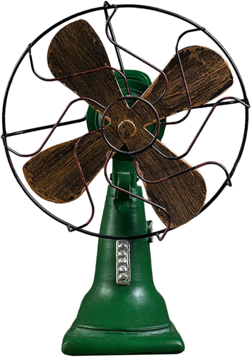 Vintage Desk Fan Ornament Retro Home Decor Table Fan Shaped Adornment for Creative Decoration As Photography Prop Landscape Accessory