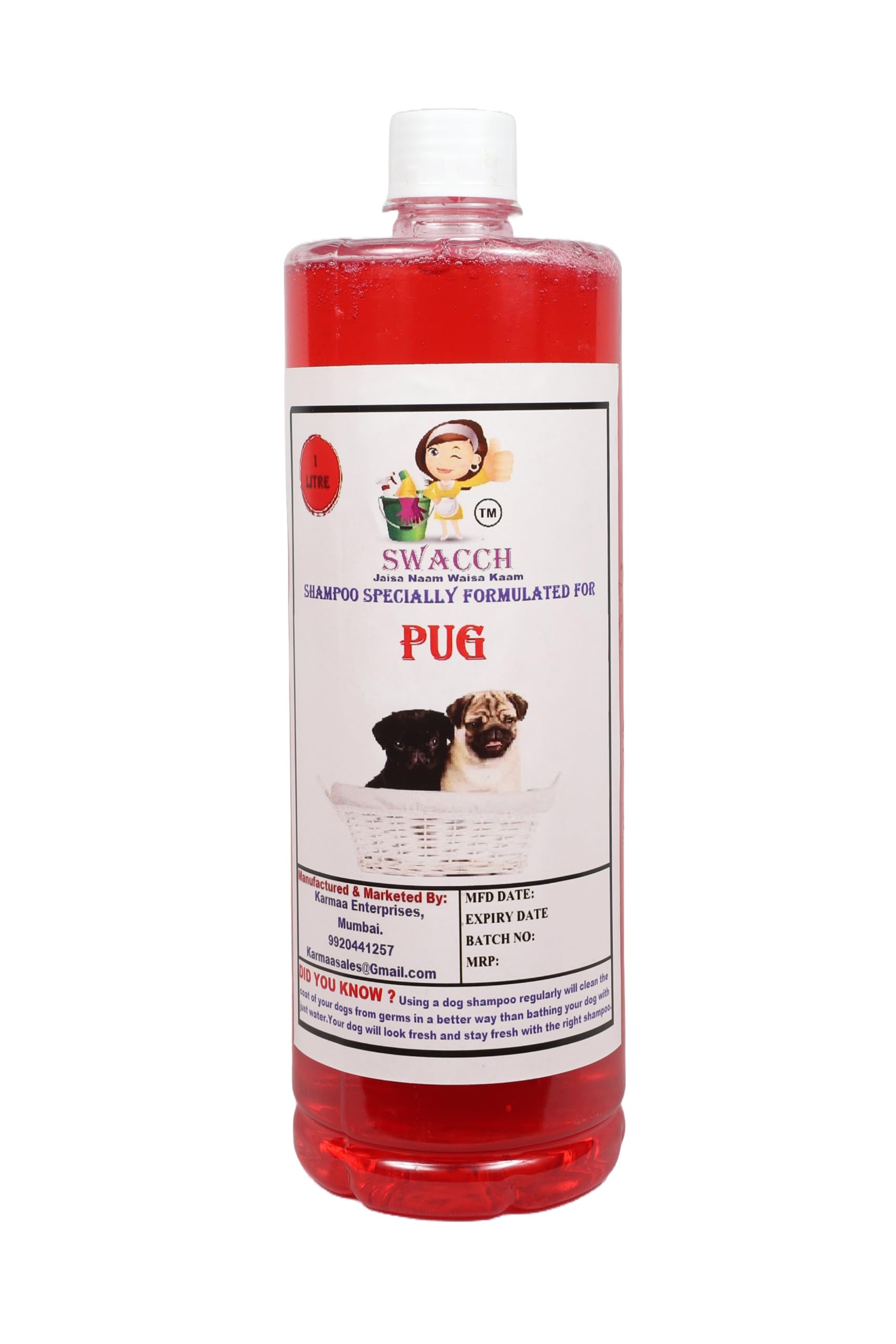 SWACCH Shampoo Specially FORMULATED for Pug (1 Litre) Strawberry (B0BR9VXWXG) Amazon Price History, Amazon Price Tracker