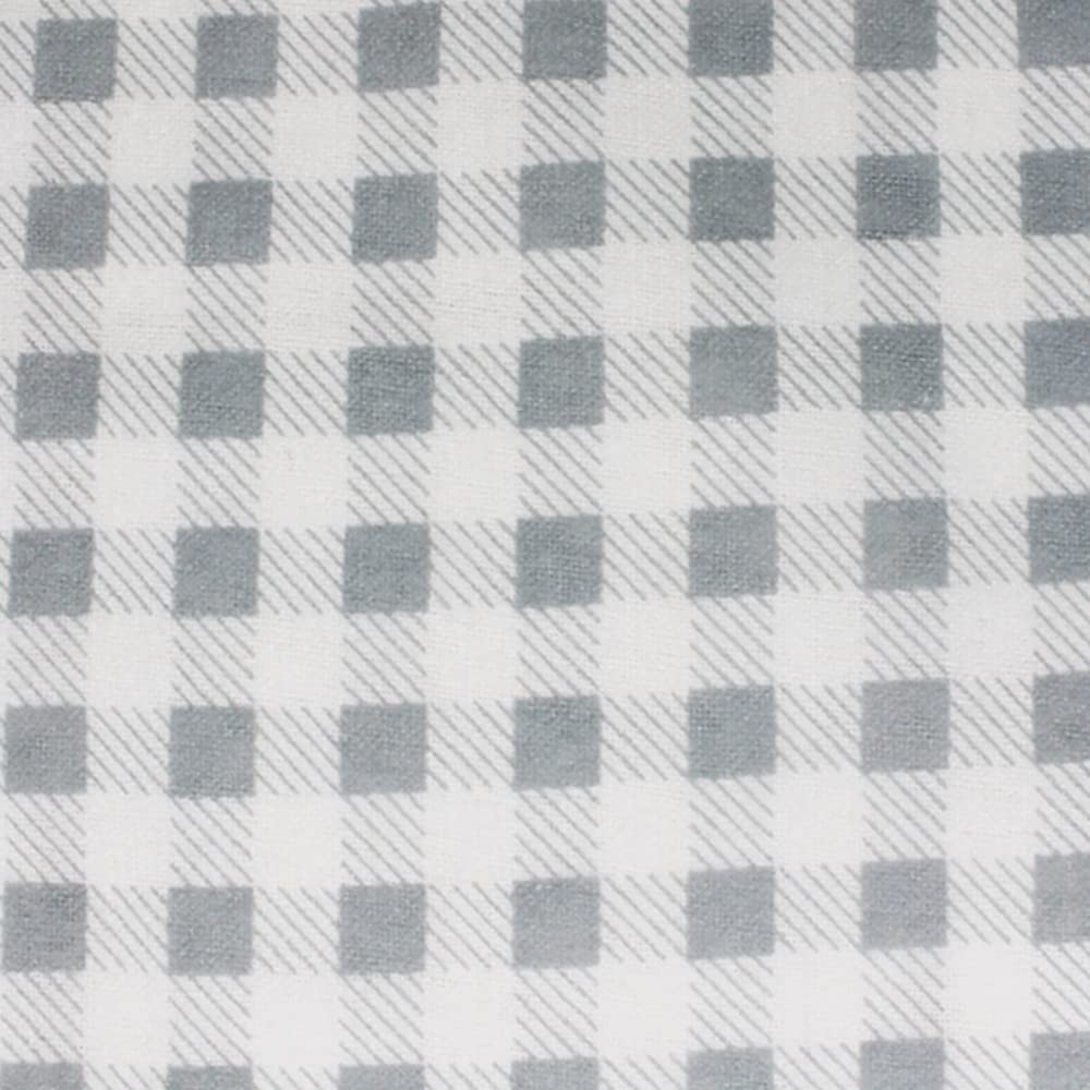 Brushed Cotton Winceyette Flannel Fabric Gingham Check Checked Tartan- per metre (Light Grey)