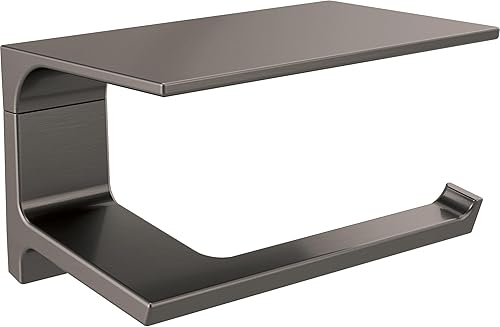 Miniatura 10 de DELTA FAUCET 79956 Soporte de papel higiénico pivotal montado en la pared con estante en cromo pulido