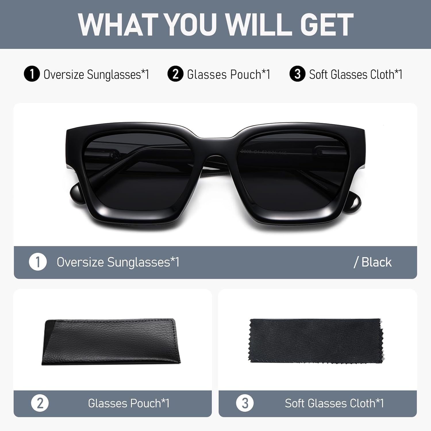 Thick Square Sunglasses for Men Women Retro Chunky Rectangle Sun Glasses UV Protection Designer Shades Style PT2008 - Image 7