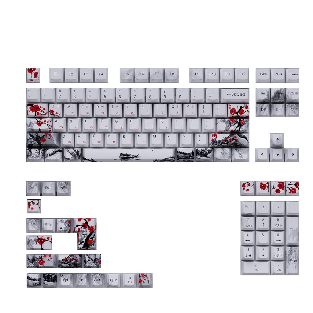 Teclas OEM de flor de ciruelo para teclado mecánico en español e inglés 8