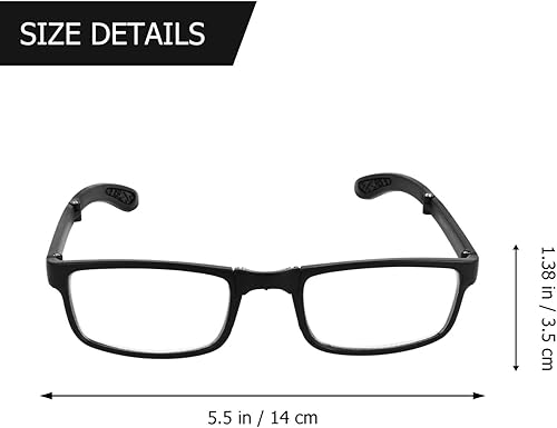 Miniatura 6 de EXCEART - 2.50 gafas de miopía plegables gafas de lectura negras de miopía gafas de larga distancia con estuche portátil