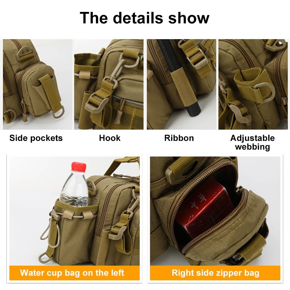 ACEXIER Bolsa de Hombro táctica multifunción señuelo Pesca Aparejos Paquete Bolsa al Aire Libre Gran Capacidad Bolsa de Almacenamiento Caza Camping Bolso, Black