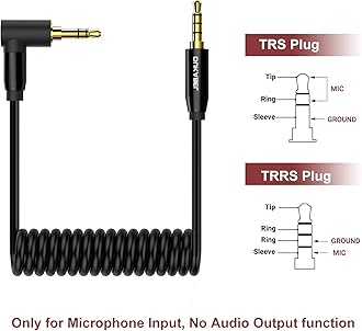 DUKABEL TRS TRRS Microphone Adapter, DC7 TRRS Replacement Patch Cable for VideoMicro/Wireless Go/Recorder/iOS & Android Smartphone