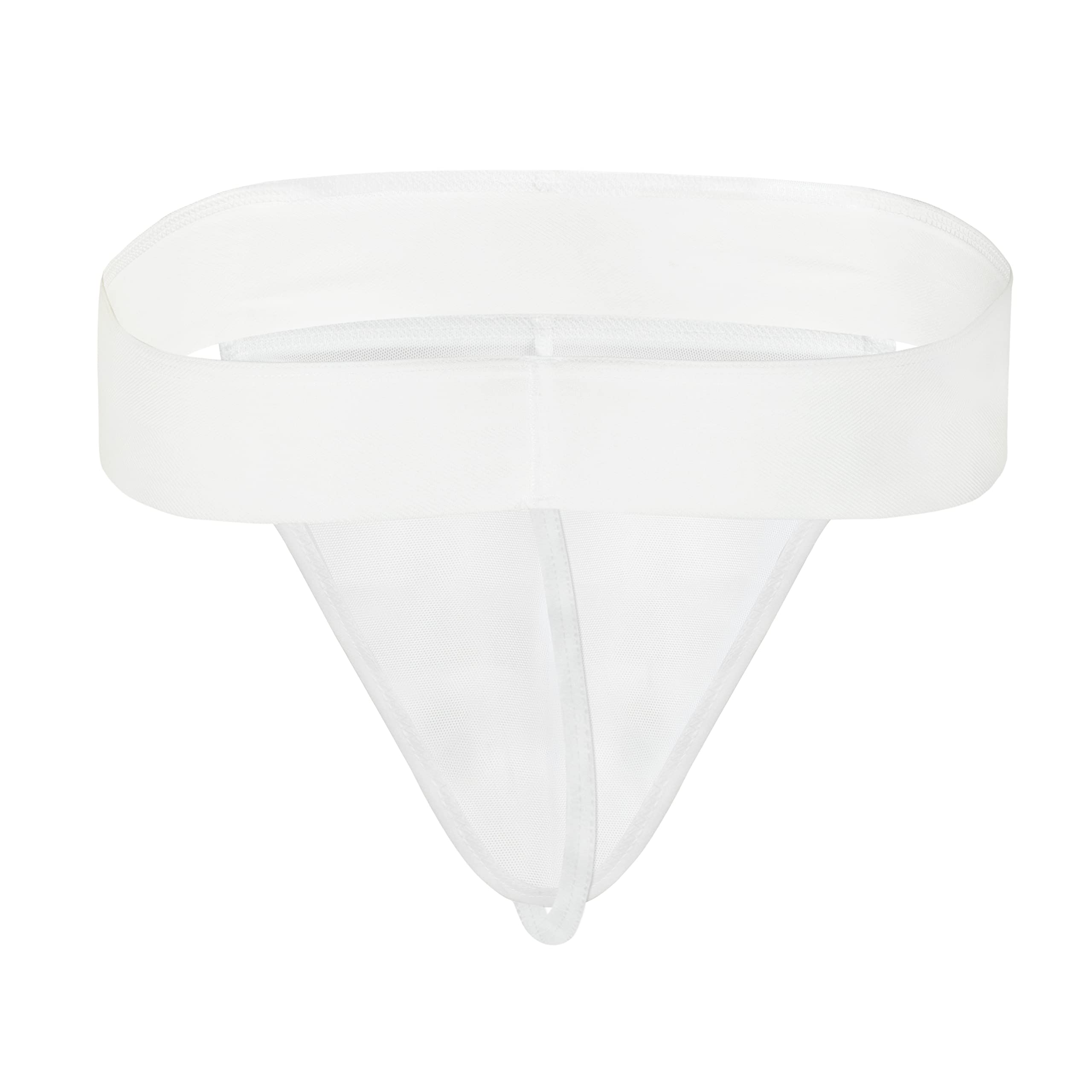 BRUCHI CLUB G String Bikini Briefs for Men, Side String See-Through Mesh Panties – Breathable & Lightweight Lingerie Style Underwear (White) (Size-M) (FOXY047) 1