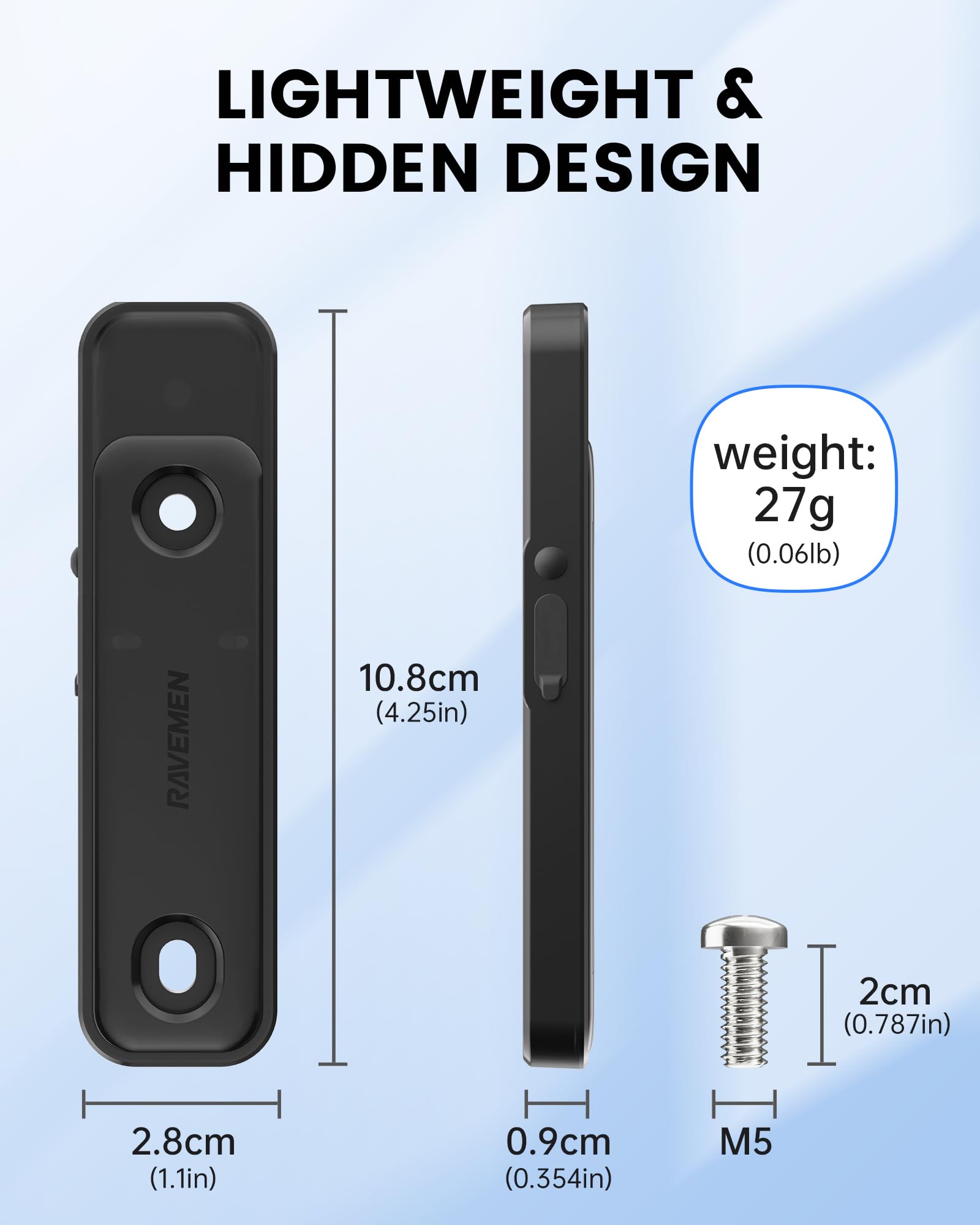 Ravemen Bike Tracker compatibile con Apple Find My, localizzatore GPS antifurto ricaricabile per biciclette, durata di 8 mesi, accessori nascosti sotto la bottiglia (solo iOS)