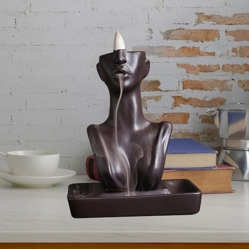 Miniatura 8 de CDIYTOOL Estatua de reflujo para incienso quemador de incienso de cerámica cascada adorno de aromaterapia para decoración del hogar quemador de