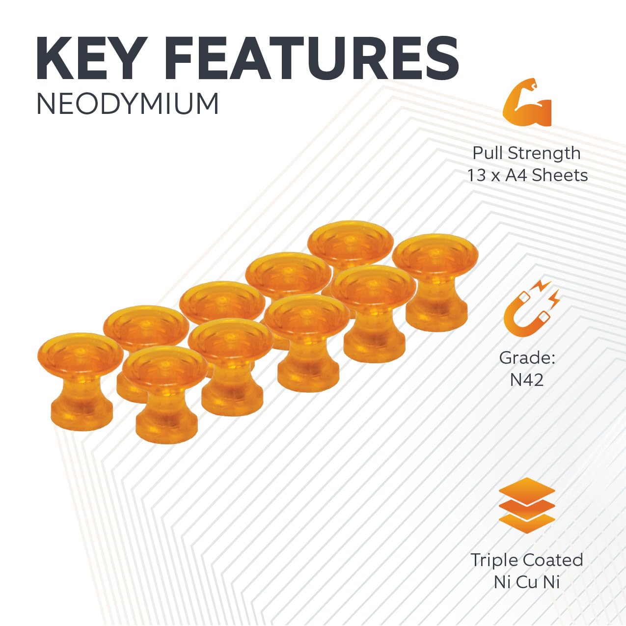 Traditionelle Orange Magnetic Map Pin Magnete Für Kühlschrank, Whiteboard, Notizbordpack von 120