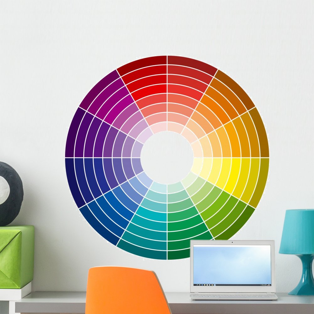 Wallmonkeys Color Wheel 96 Colors Wall Decal Peel and Stick Graphic WM20111 (24 in H x 24 in W)