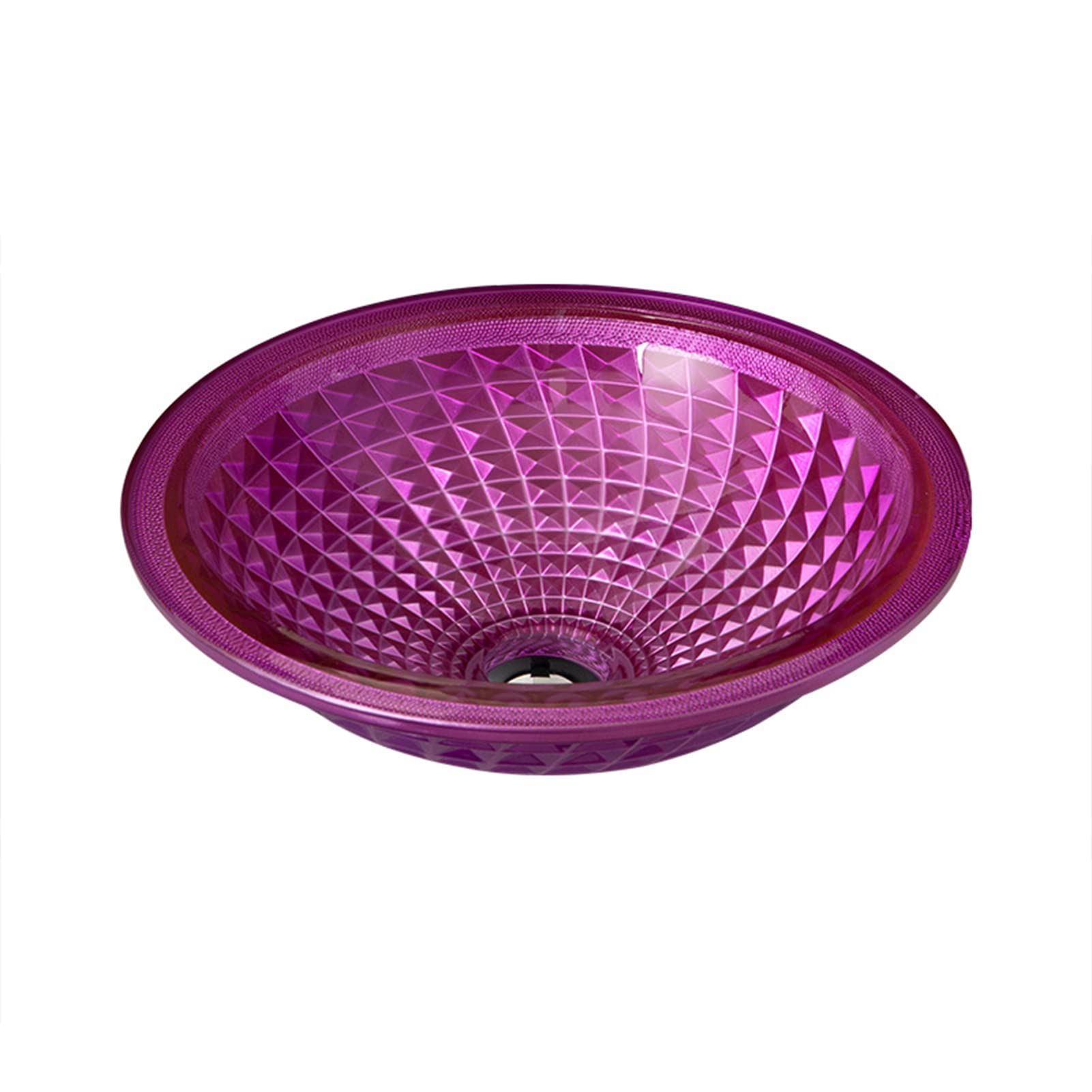 Vasque en verre trempé rose et robinet assorti pour salle de bain chic