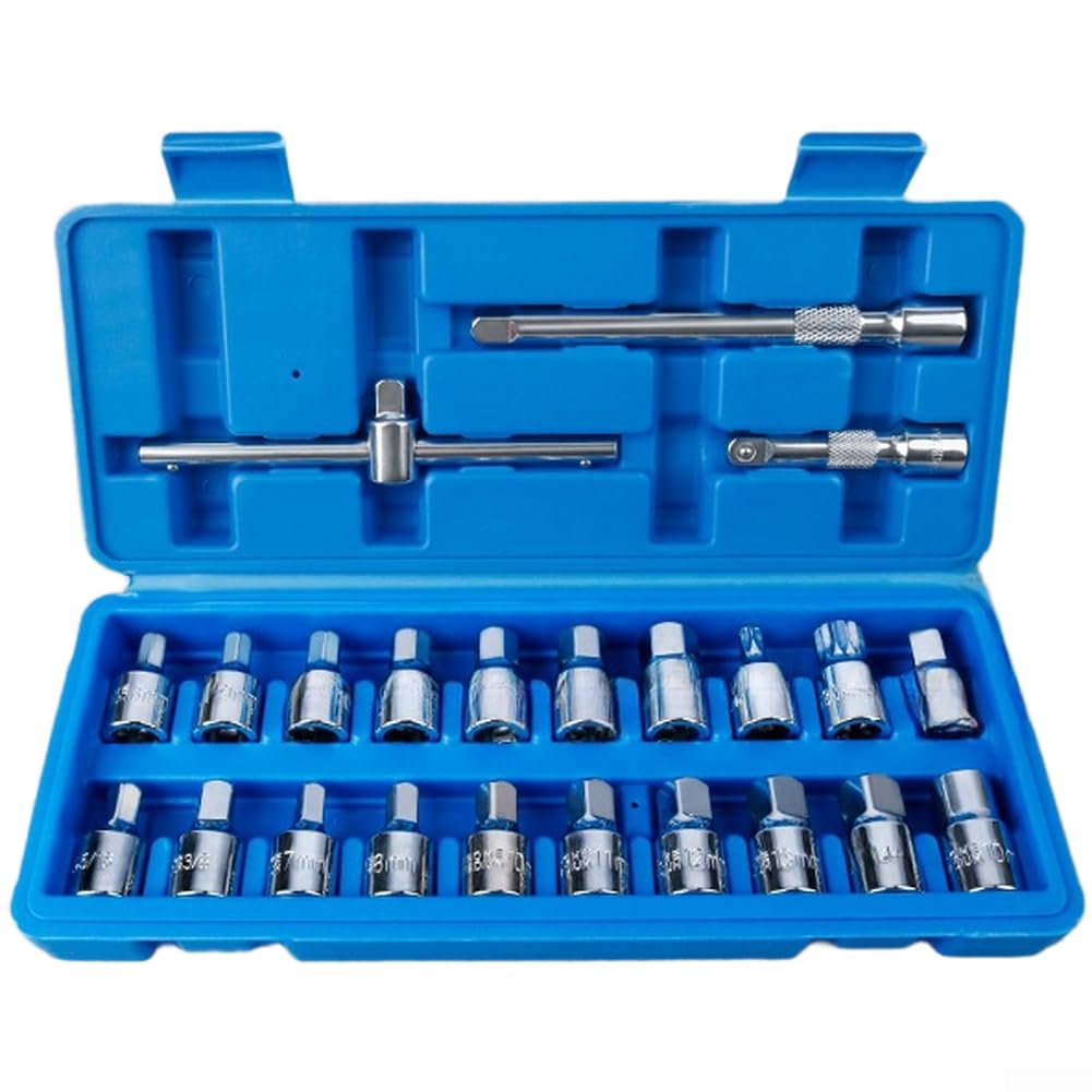 Kit Dépose Bouchon Vidange 23pcs Résistant à la Rouille(Silver)