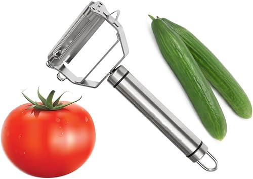 Miniatura 1 de 2 en 1 Pelador de tomate de acero inoxidable multifuncional Juliana Cortador de patatas zanahorias verduras rallador con hoja dentada fácil de pelar