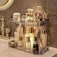 Organizador Multiuso Prateleira 2 Andares Maquiagem Cosméticos Makes Banheiro Cozinha Acrílico Case Quarto Penteadeira Premium