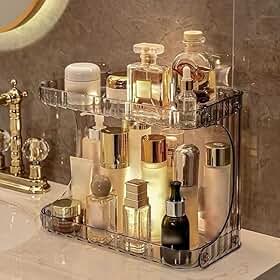 Organizador Multiuso Prateleira 2 Andares Maquiagem Cosméticos Makes Banheiro Cozinha Acrílico Case Quarto Penteadeira Premium