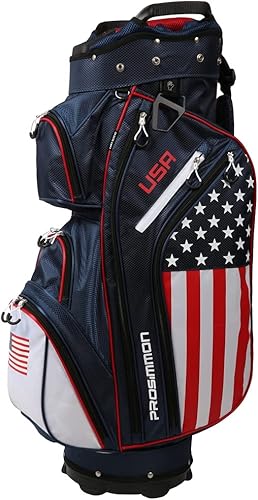Miniatura 2 de Prosimmon Golf DRK - Bolsa para carrito de 14 vías, bandera de Estados Unidos