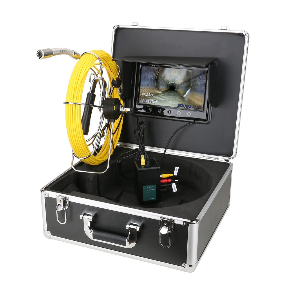 Sistema de endoscopio Industrial para tuberías de Drenaje, cámara de inspección de tuberías de alcantarillado de 10 Pulgadas IP68 1000TVL con Contador de Metros