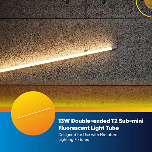 Technical Precision 13W Sub Miniature T2 Fluorescent Tube Light Bulb Replacement For Fulham Flft2E13W835 Fm13T2/835 Linear Fluorescent Tube With Axial Base - 3500K Neutral White - 10000 Hours #TOP3