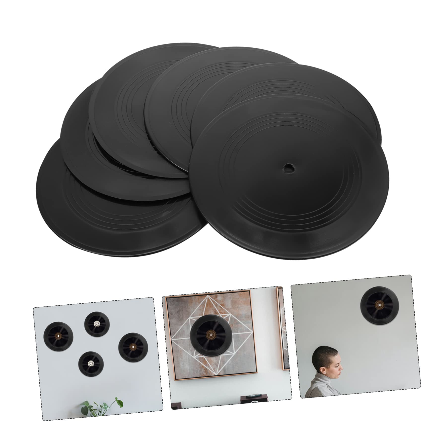 Alipis Decorazioni da Parete in Vinile Nero 12 Pezzi, Ornamenti Artistici e Retrò per Arredamento Interno, Adatti per Bar, Caffè e Ambienti Creativi