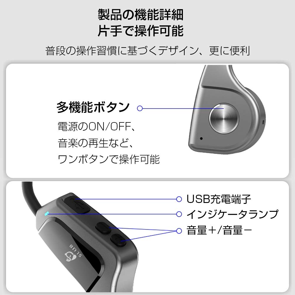 Amazon.co.jp: 骨伝導 イヤホン Bluetooth 5.0 ヘッドセット 耳掛け式